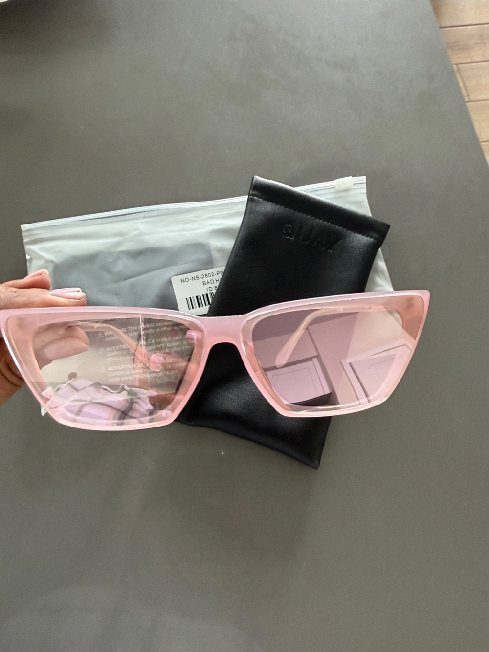 Quay Australia Light Pink Cat-Eye Sunglasses